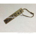 metal gold plated label tag with ball chain